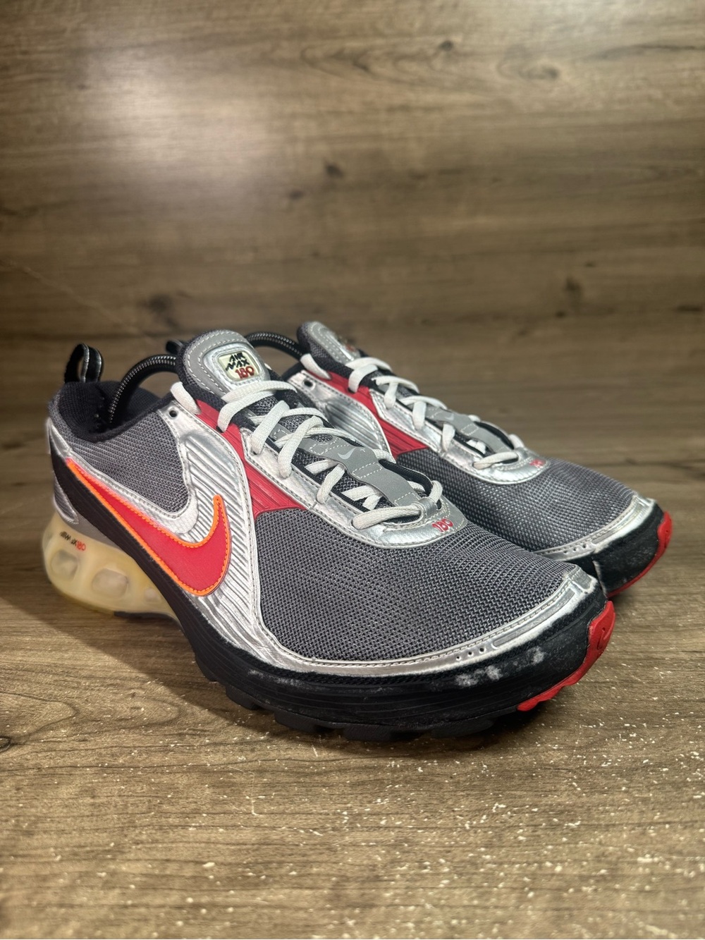 Vintage 2006 Nike Air Max 180+ II Mens 10.5 Silver Red Black 315376-061 Y2K - Picture 3 of 9